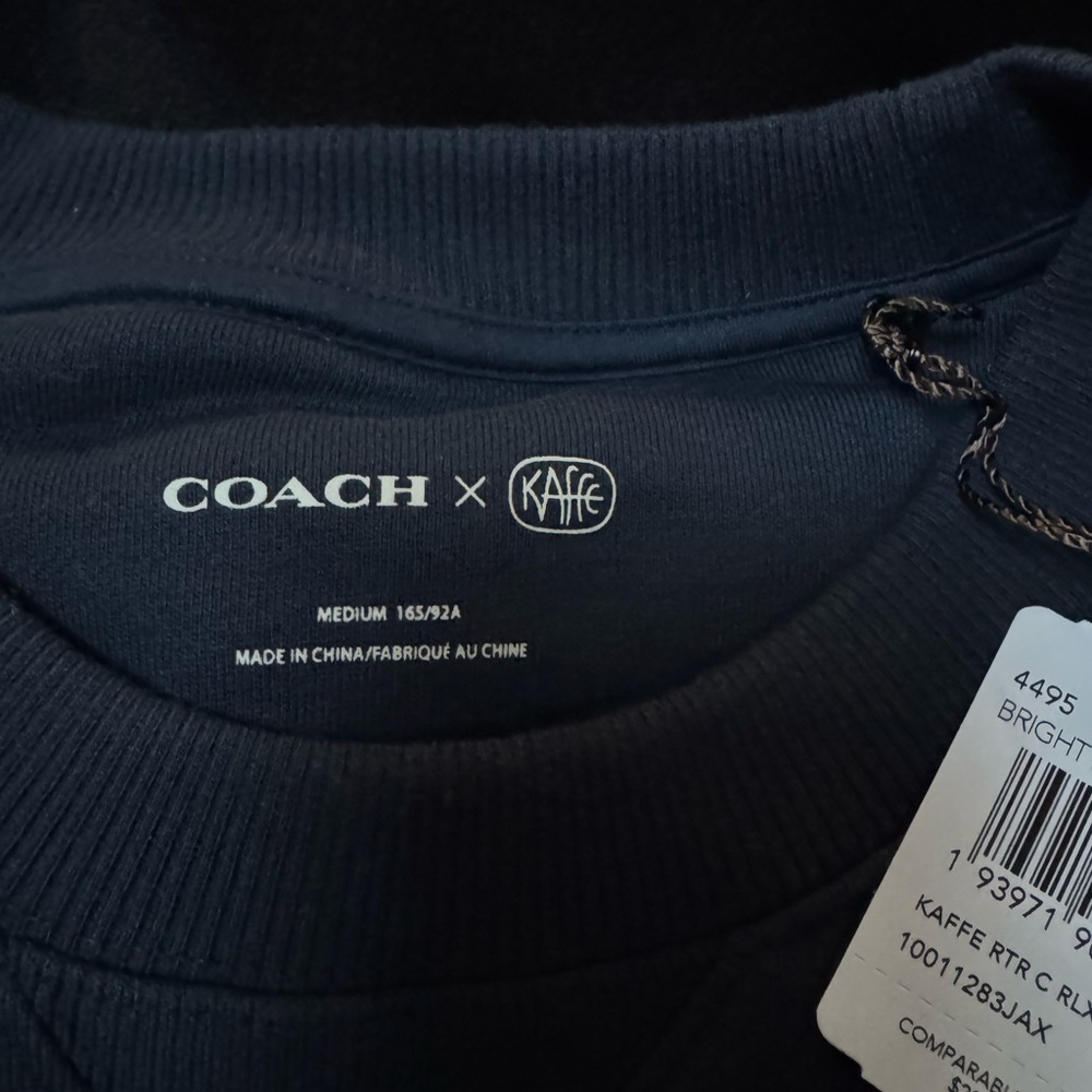 Coach X Kaffe Fassett Navy Sweatshirt with Logo - Picture 3 of 5
